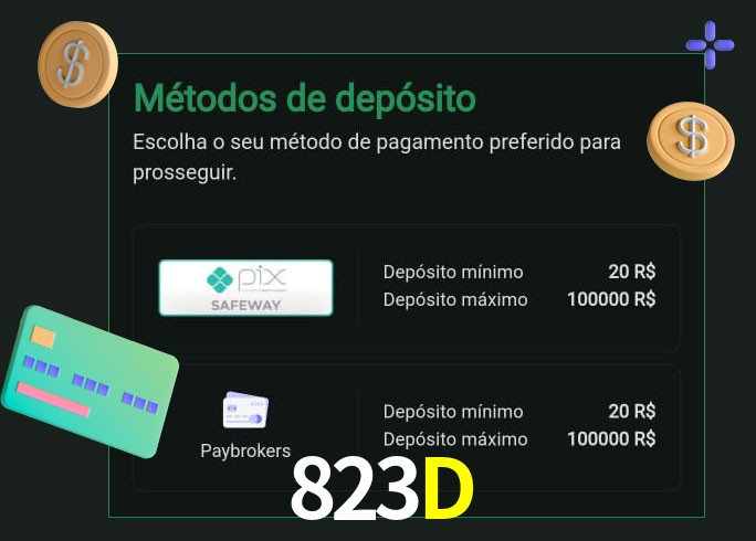 O cassino 823D oferece uma grande variedade de métodos de pagamento